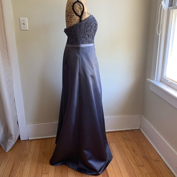 David’s Bridal grey strapless maxi grown dress 10 - Picture 2 of 9